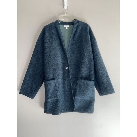 Pure J. Jill Fleece-Lined Boucle Cardigan Sweater Jacket Teddy Long Oversized XL - Picture 7 of 15